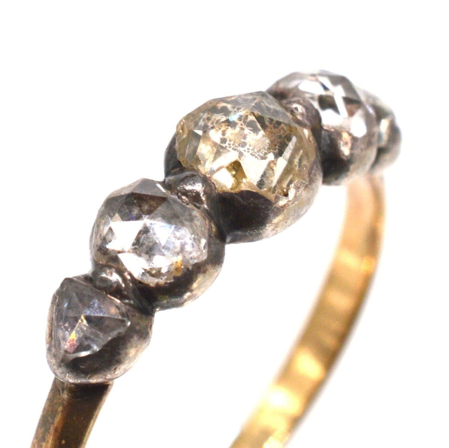 Regency Silver and Gold Five Stone Rose Diamond Ring | Parkin and Gerrish | Antique & Vintage Jewellery