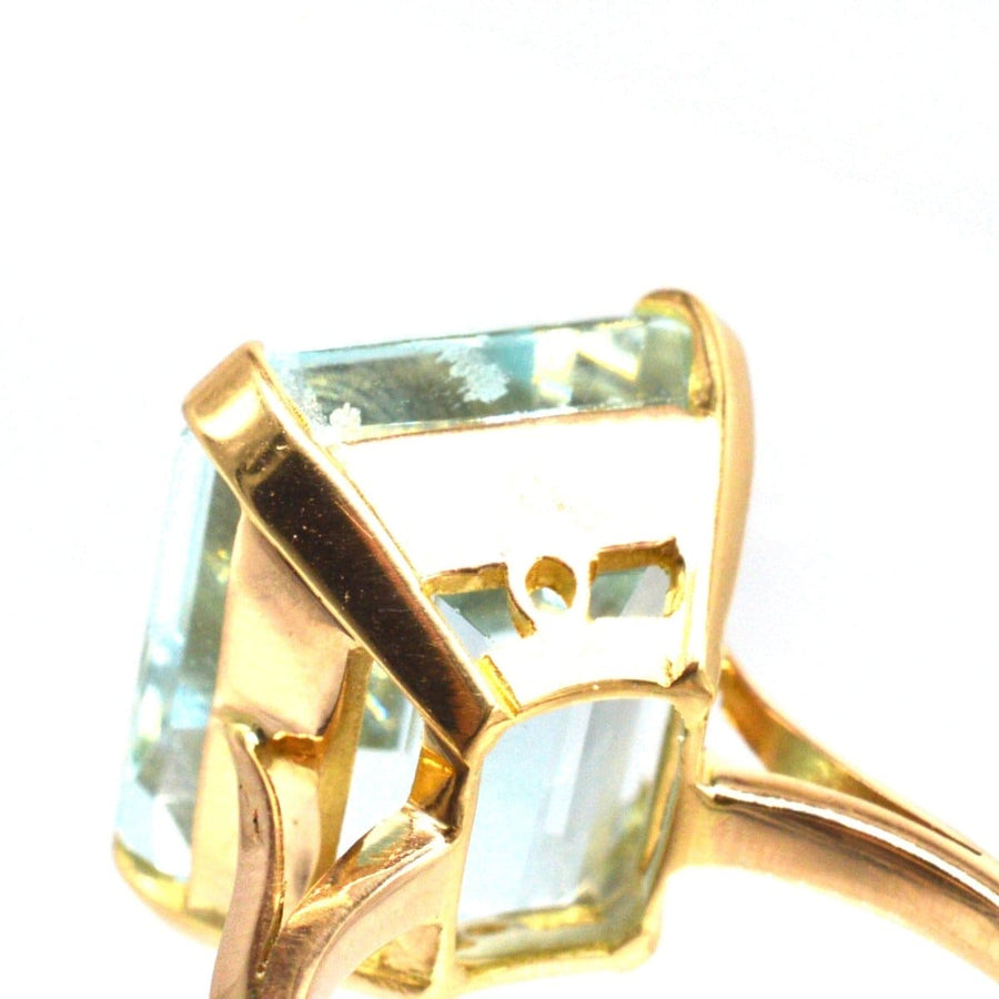 Retro 18ct Gold Aquamarine Ring | Parkin and Gerrish | Antique & Vintage Jewellery