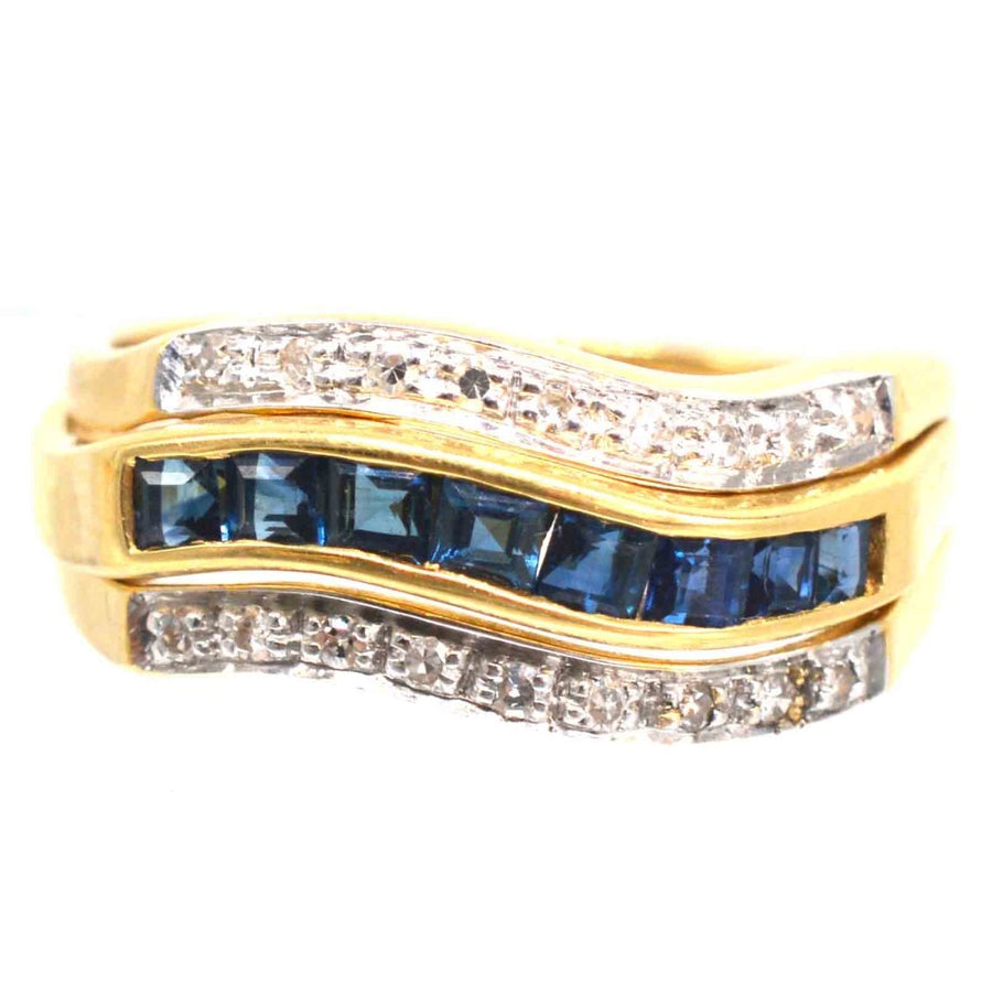 Retro 18ct Gold Tutti Frutti Interchangeable Diamond, Sapphire, Ruby & Emerald Ring | Parkin and Gerrish (UK)