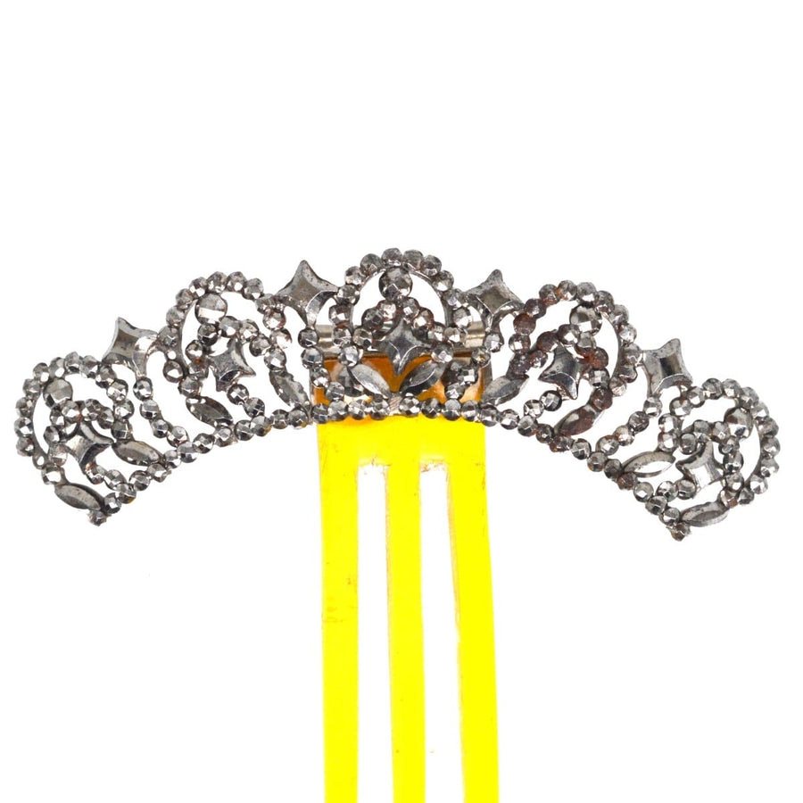 Small 19th Century Cut Steel Hair Tiara Comb | Parkin and Gerrish | Antique & Vintage Jewellery