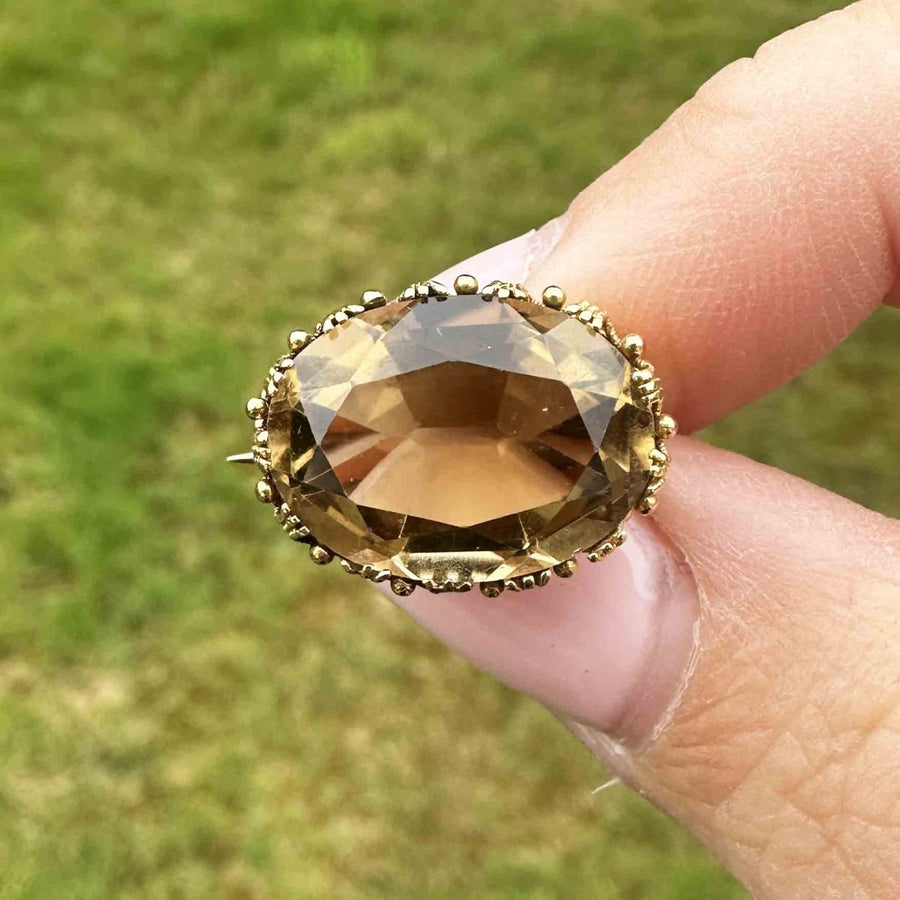 Small Regency 18ct Gold Citrine Brooch | Parkin and Gerrish (UK)