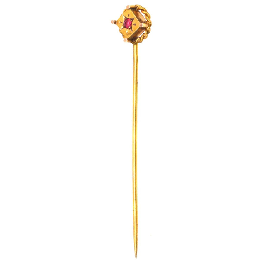 Victorian 15ct Gold Ruby Tie Pin