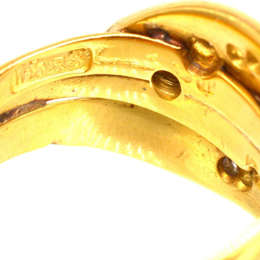 Victorian 18ct Gold Double Snake Ring Set with Diamonds and Ruby Eyes | Parkin and Gerrish | Antique & Vintage Jewellery