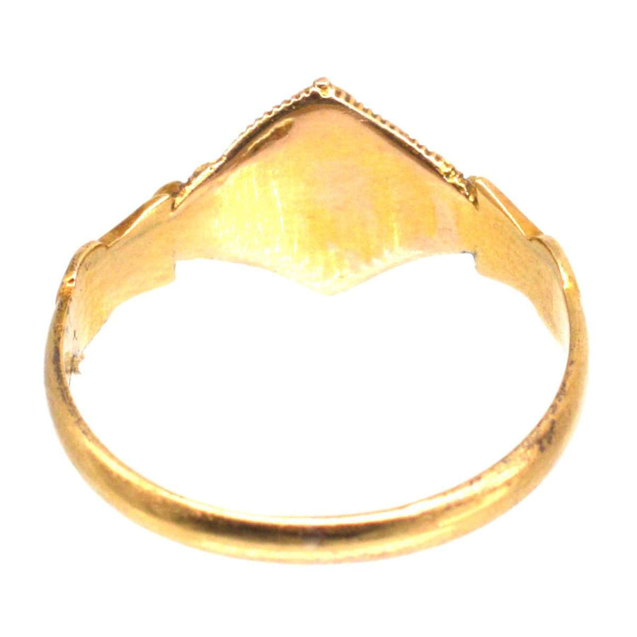 Victorian 18ct Gold Emerald, Diamond and Seed Pearl Ring | Parkin and Gerrish | Antique & Vintage Jewellery