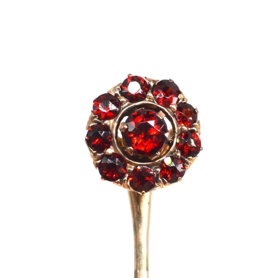 Victorian 18ct Gold Garnet Cluster Tie Pin | Parkin and Gerrish | Antique & Vintage Jewellery