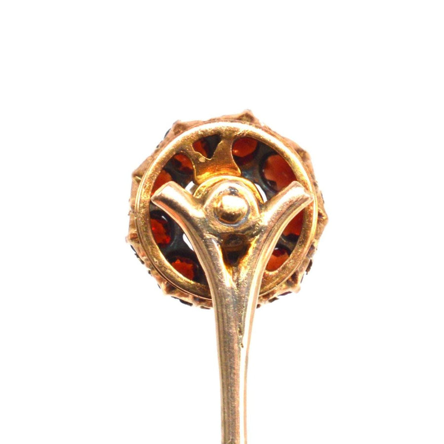 Victorian 18ct Gold Garnet Cluster Tie Pin | Parkin and Gerrish | Antique & Vintage Jewellery