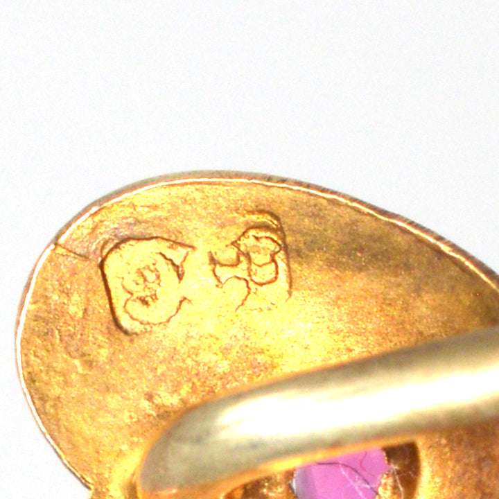 Victorian 9ct Gold Ruby Heart Tie Pin