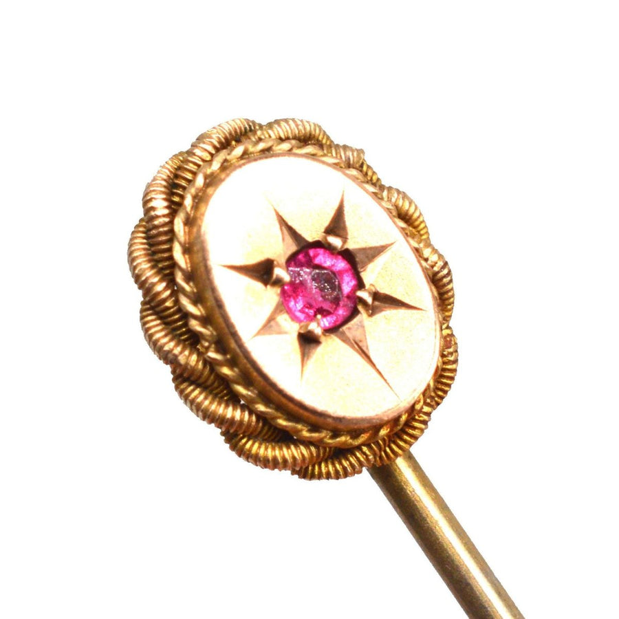 Victorian 9ct Gold Ruby Tie Pin