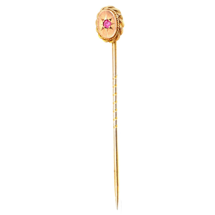 Victorian 9ct Gold Ruby Tie Pin
