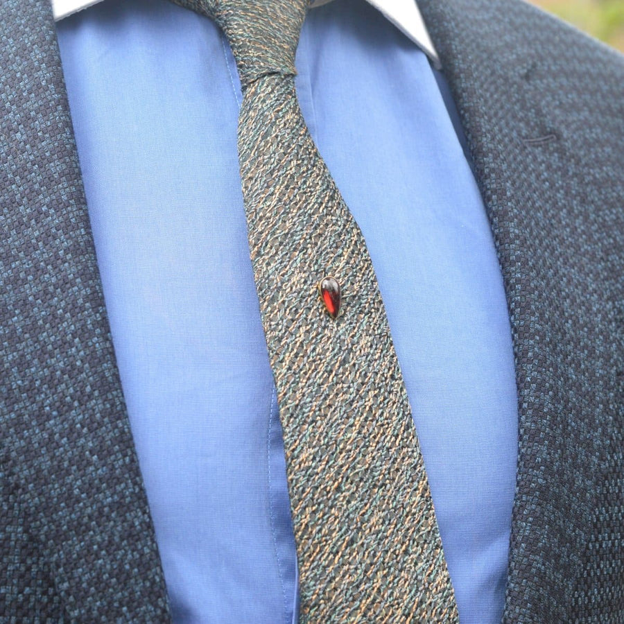 Victorian 9ct Gold Tie Pin with a Cabochon Pear Shaped Garnet | Parkin and Gerrish | Antique & Vintage Jewellery