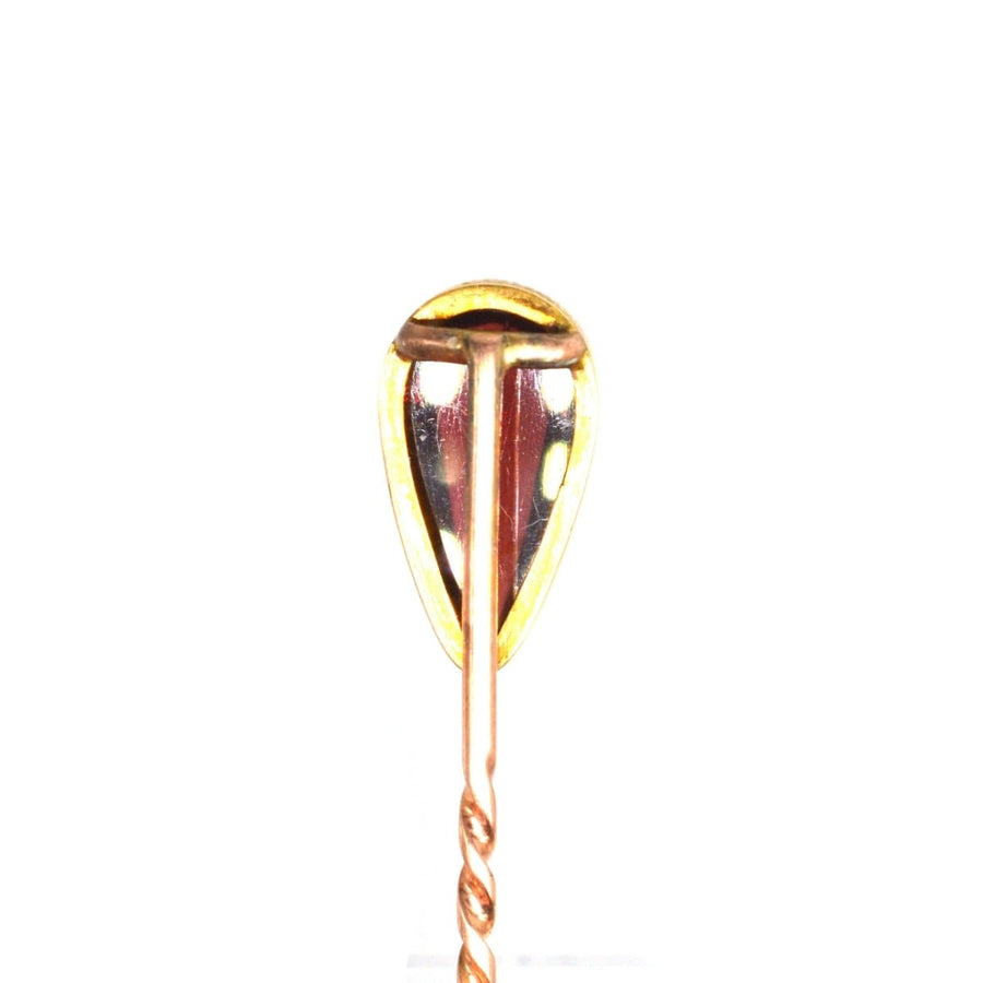 Victorian 9ct Gold Tie Pin with a Cabochon Pear Shaped Garnet | Parkin and Gerrish | Antique & Vintage Jewellery