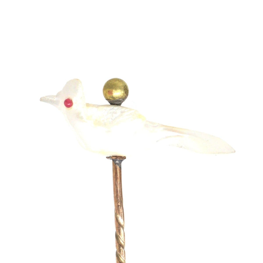 Victorian Baroque Pearl Tie Pin in shape of a Bird | Parkin and Gerrish | Antique & Vintage Jewellery