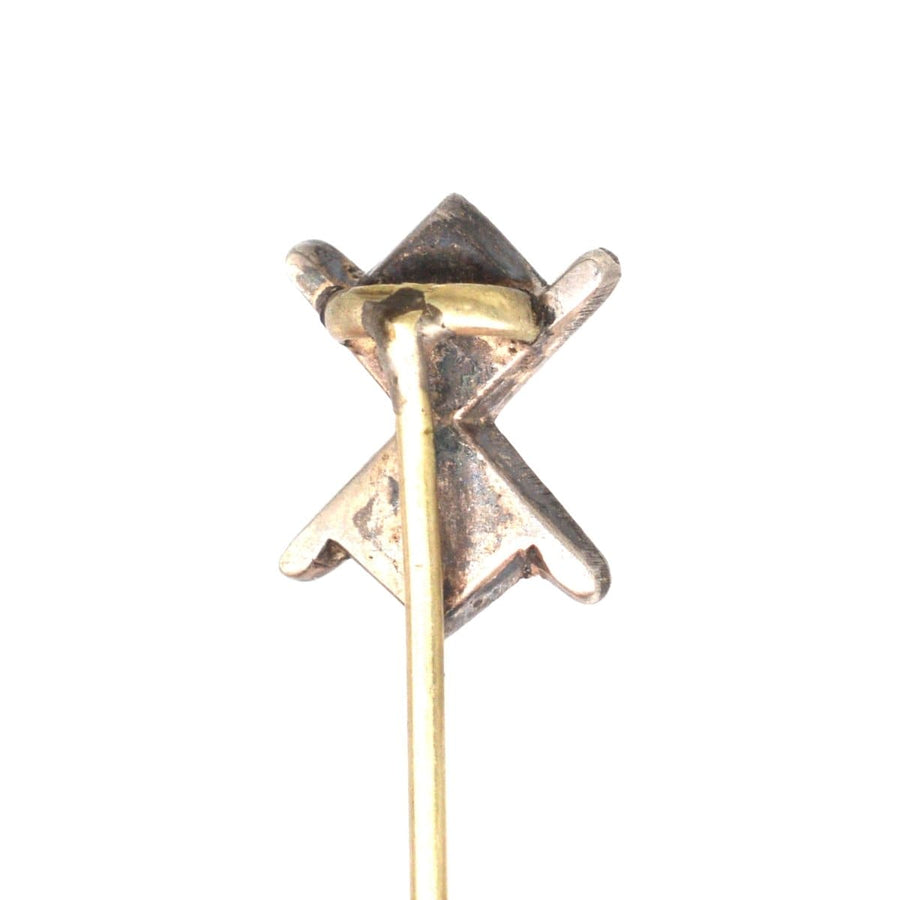 Victorian Scottish Silver St Andrews Cross Tie Pin with Jasper and Agate | Parkin and Gerrish | Antique & Vintage Jewellery