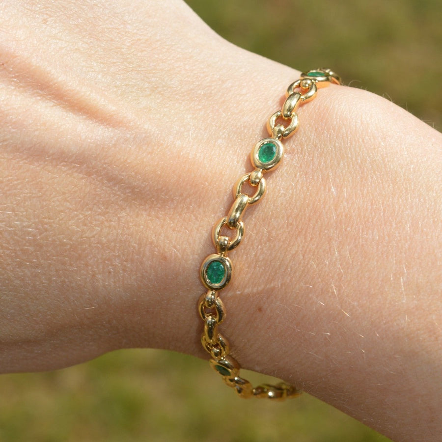 Vintage 18ct Gold and Emerald Bracelet | Parkin and Gerrish (UK)