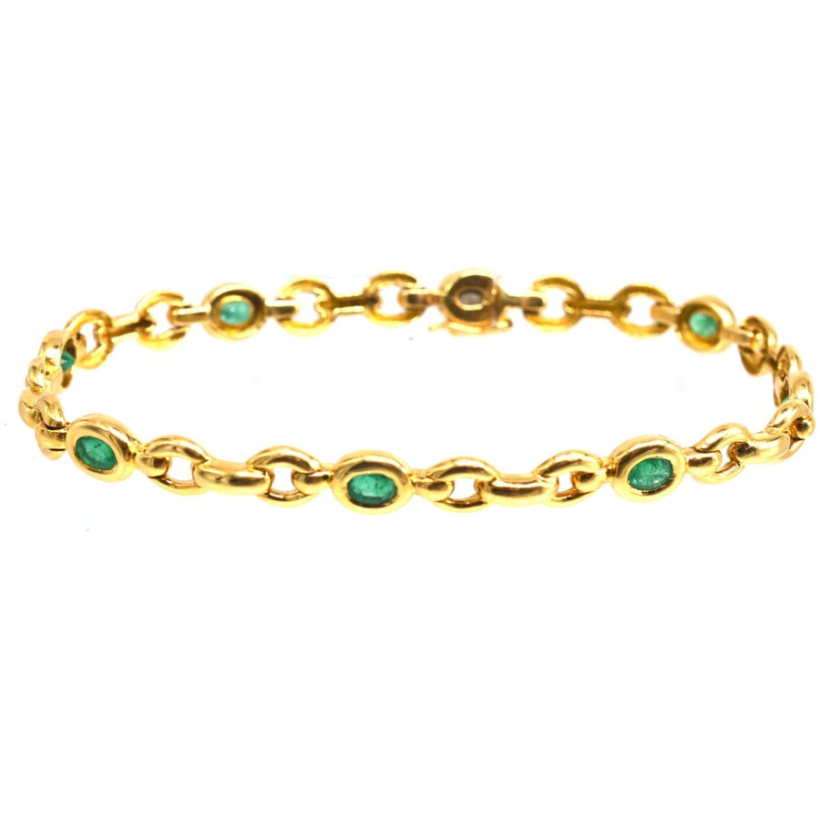 Vintage 18ct Gold and Emerald Bracelet | Parkin and Gerrish (UK)