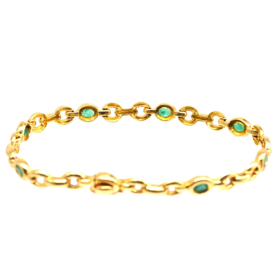 Vintage 18ct Gold and Emerald Bracelet | Parkin and Gerrish (UK)