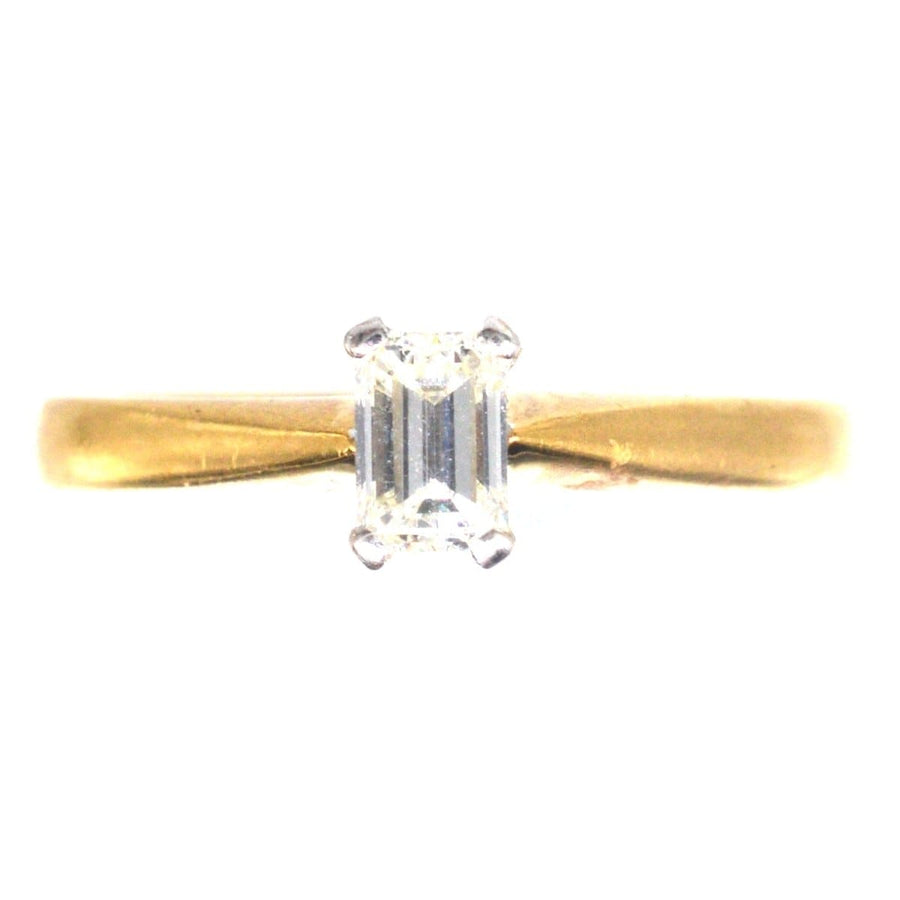 Vintage 18ct Gold and Emerald Cut Diamond Ring | Parkin and Gerrish | Antique & Vintage Jewellery