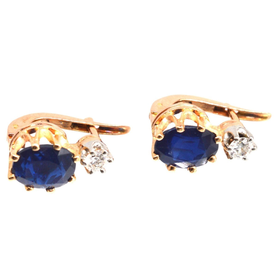 Vintage 18ct Gold Sapphire and Diamond Earrings | Parkin and Gerrish (UK)