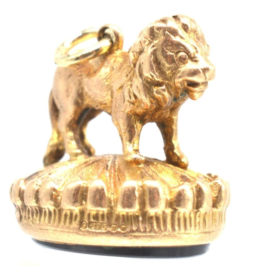 Vintage 9ct Gold Lion Seal with an Onyx Base | Parkin and Gerrish (UK)