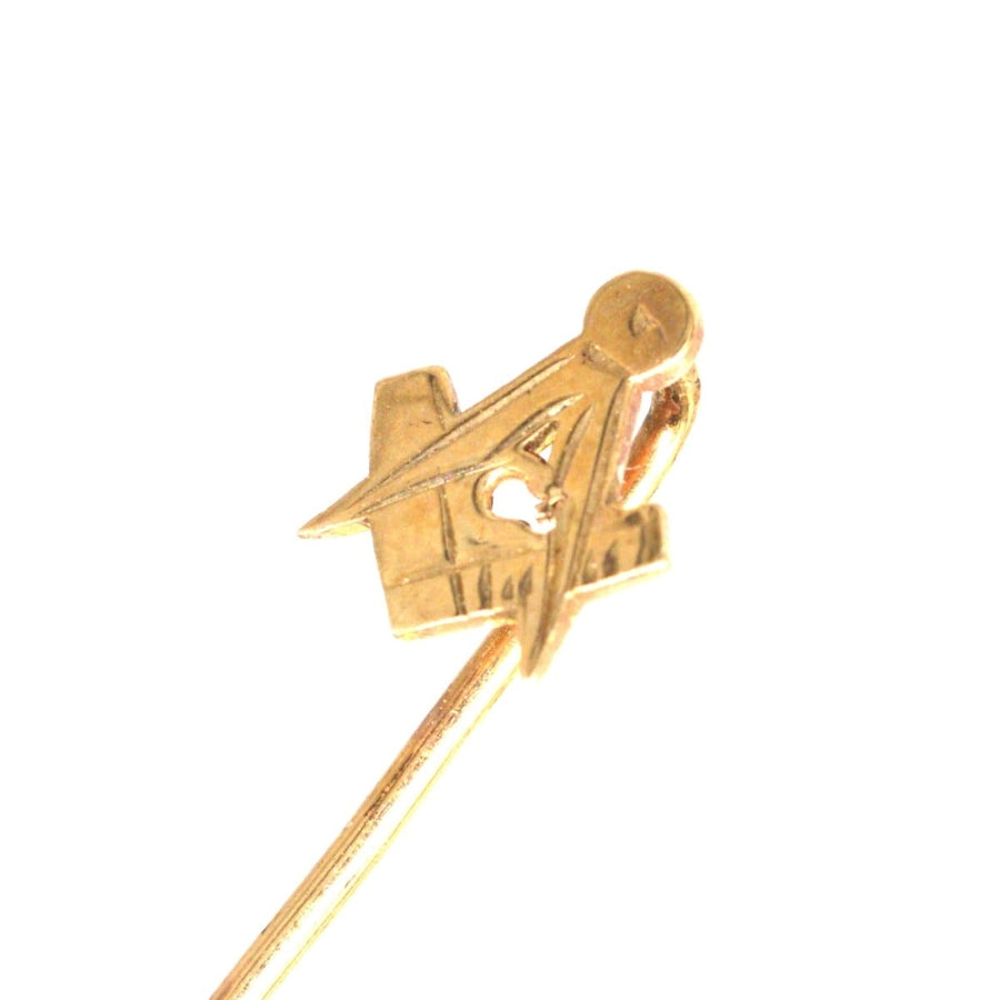 Vintage 9ct Gold Masonic Tie Pin | Parkin and Gerrish | Antique & Vintage Jewellery