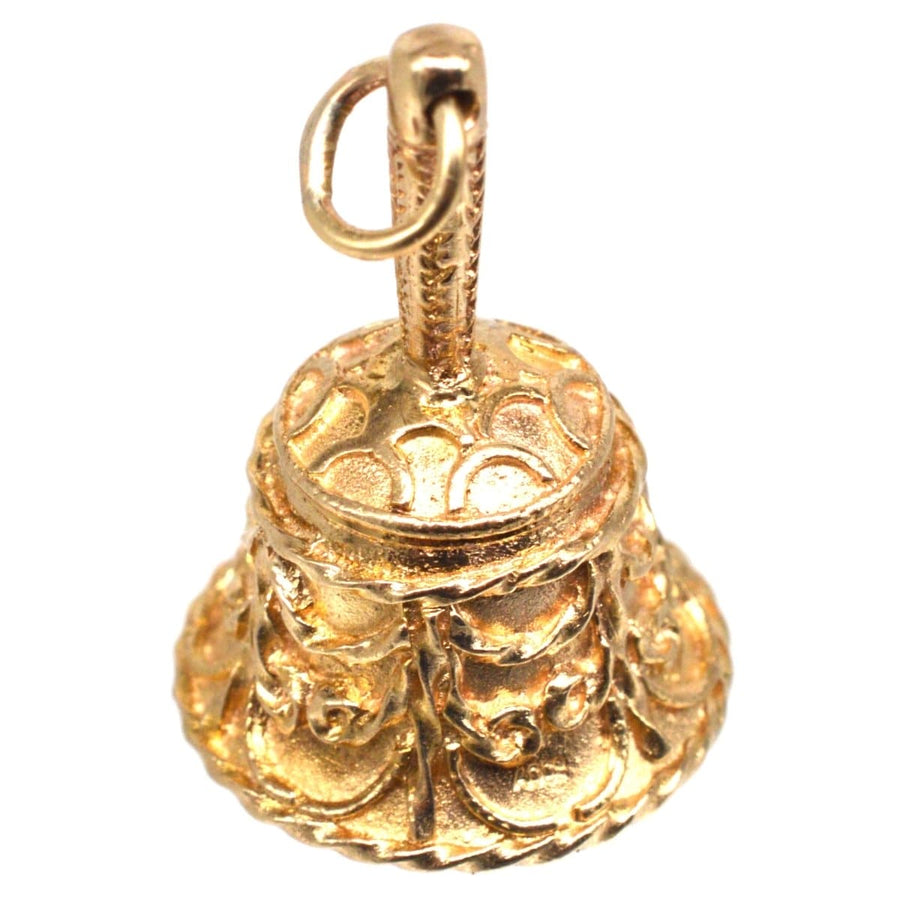 Vintage 9ct Gold Wedding Ringing Bell Charm Pendant | Parkin and Gerrish | Antique & Vintage Jewellery