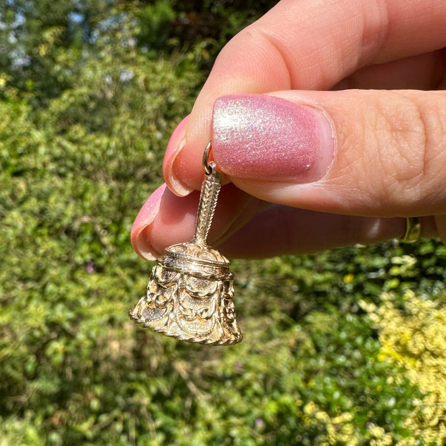 Vintage 9ct Gold Wedding Ringing Bell Charm Pendant | Parkin and Gerrish | Antique & Vintage Jewellery