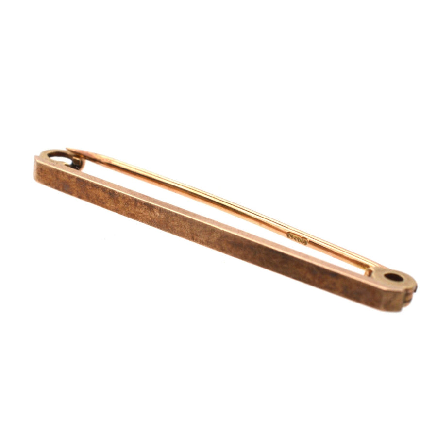 1950s 9ct gold bar brooch by Payton, Pepper & Sons Ltd, elegant vintage accessory from Birmingham.