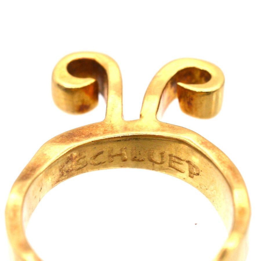 18ct gold Aries ring by Walter Schluep, showcasing intricate design details and craftsmanship.