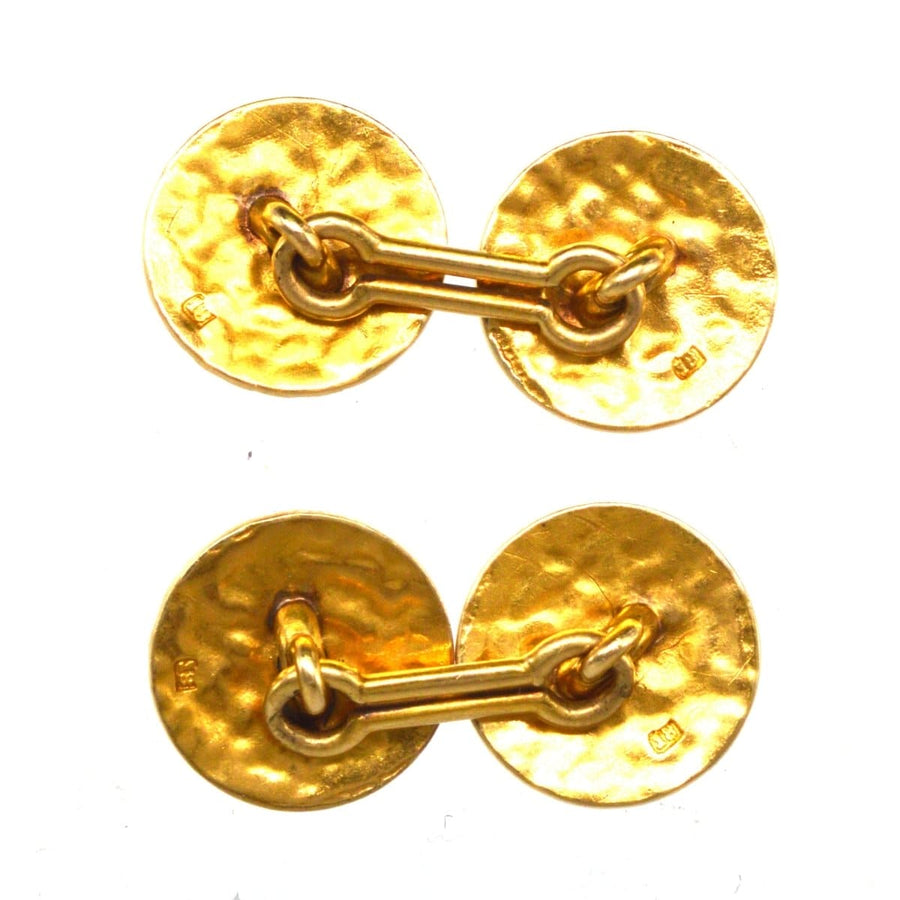 1960s gold cufflinks featuring textured finish with diamond and turquoise accents, perfect for stylish dress attire.