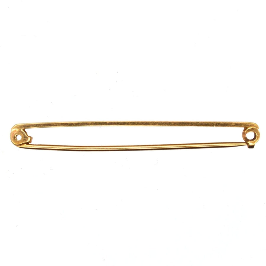1960s 9ct gold plain flat bar brooch, perfect for lapels or ties, British craftsmanship from S J Rose & Son.
