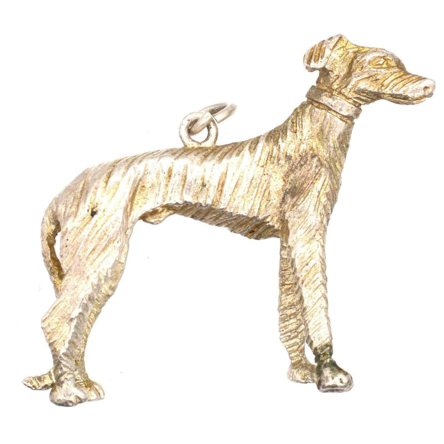 1970s solid silver dog pendant, perfect gift for whippet or greyhound lovers, made in London in 1976.