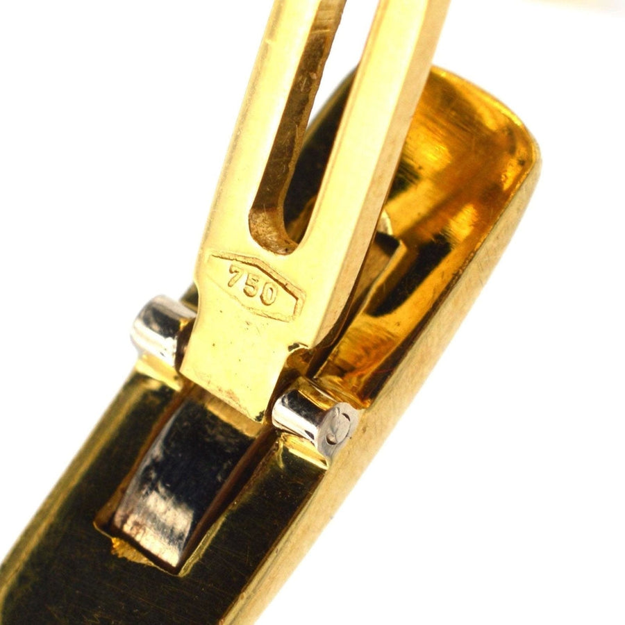 1980s 18ct Gold & Diamond Round Circle Cufflinks | Parkin and Gerrish | Antique & Vintage Jewellery