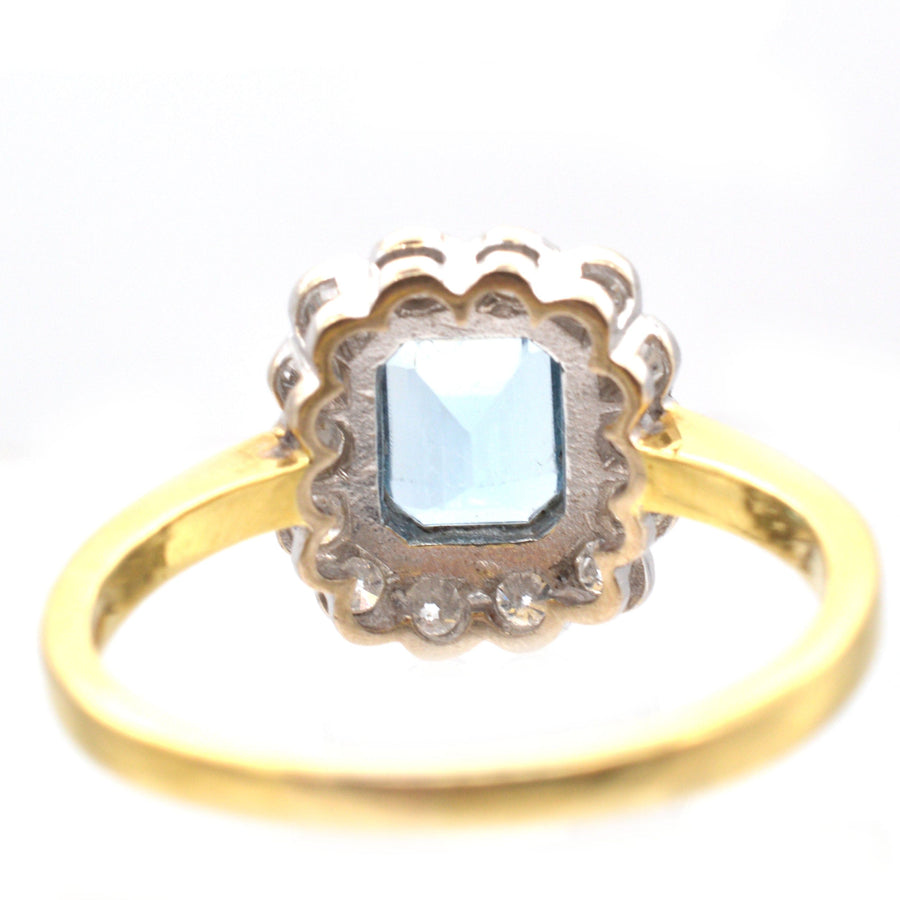 Vintage 18ct Gold, Aquamarine and Diamond Cluster Ring | Parkin and Gerrish | Antique & Vintage Jewellery