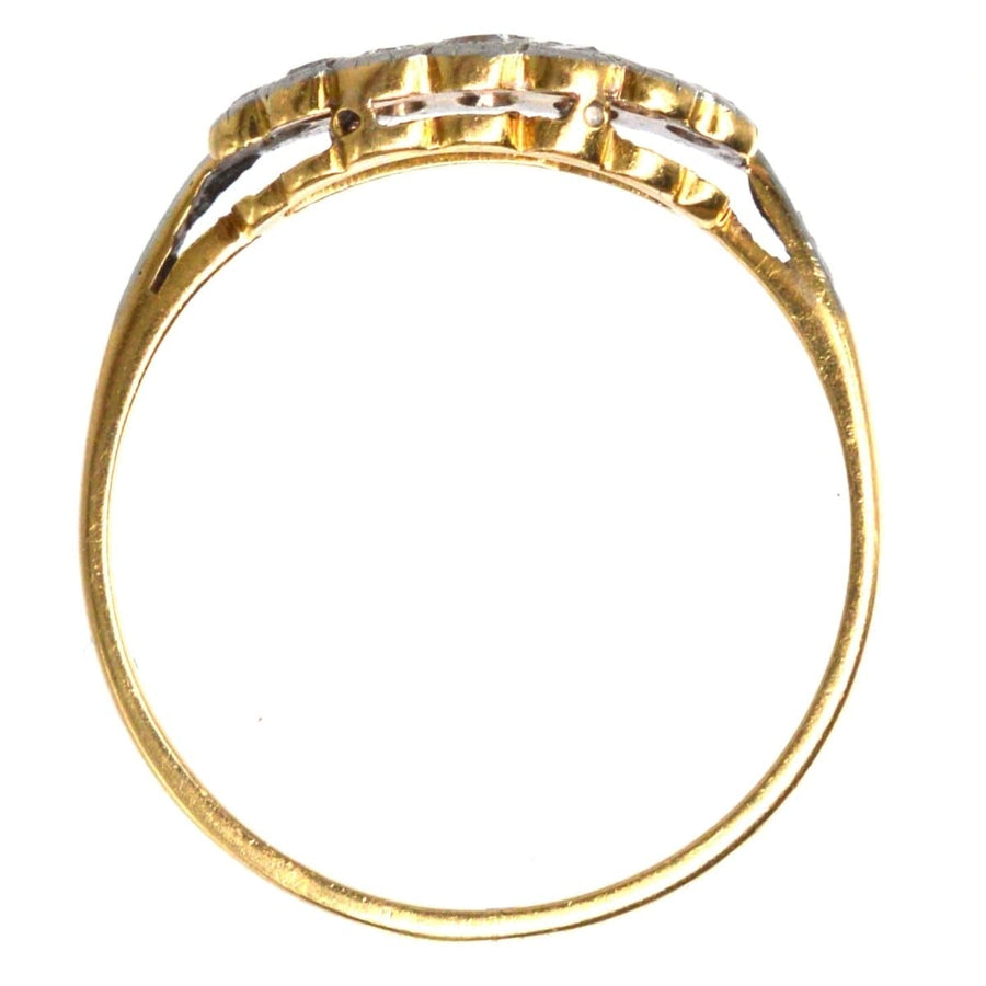Art Deco 18ct gold and platinum diamond tiara ring, a stunning piece resembling a delicate tiara for your hand.