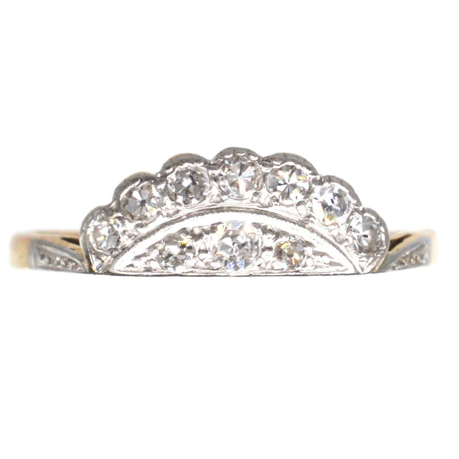 Art Deco 18ct gold and platinum diamond tiara ring, a stunning and unique mini-masterpiece for any princess.