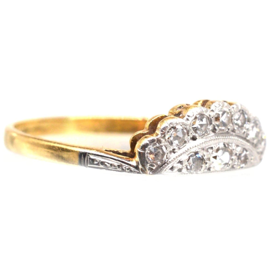 Art Deco 18ct Gold and Platinum diamond tiara ring, a stunning and rare miniature masterpiece for the modern princess.