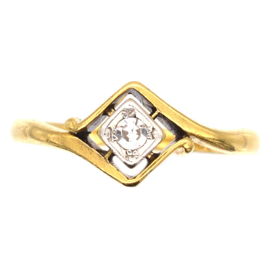 Art Deco 18ct Gold & Diamond Ring | Parkin and Gerrish | Antique & Vintage Jewellery