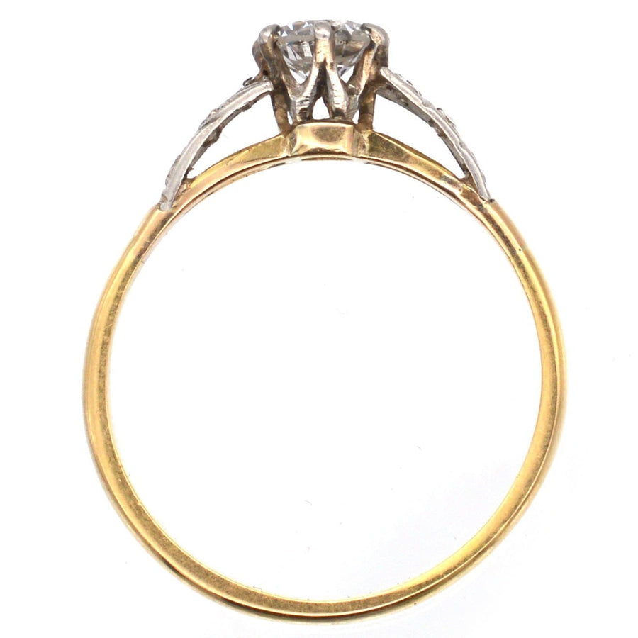 Art Deco 18ct Gold Diamond Solitaire Ring | Parkin and Gerrish | Antique & Vintage Jewellery