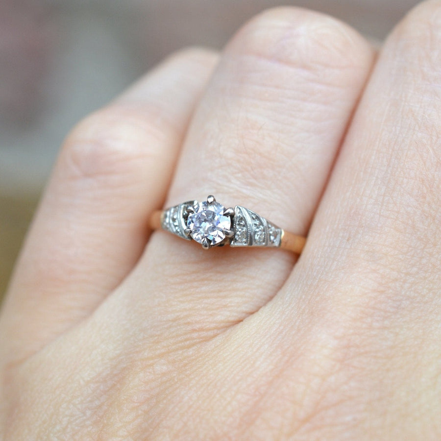 Art Deco 18ct Gold Diamond Solitaire Ring | Parkin and Gerrish | Antique & Vintage Jewellery