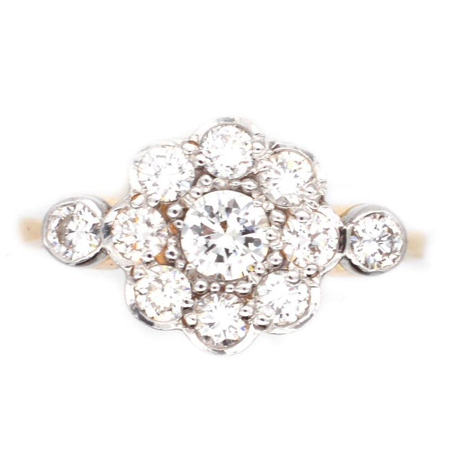 Art Deco 18ct Gold & Platinum, Diamond Cluster Ring | Parkin and Gerrish | Antique & Vintage Jewellery