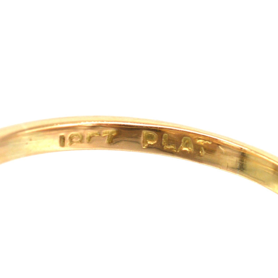 Art Deco 18ct Gold & Platinum Diamond Square Ring