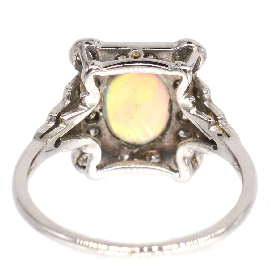 Art Deco 18ct Gold & Platinum, Opal and Diamond Ring | Parkin and Gerrish | Antique & Vintage Jewellery