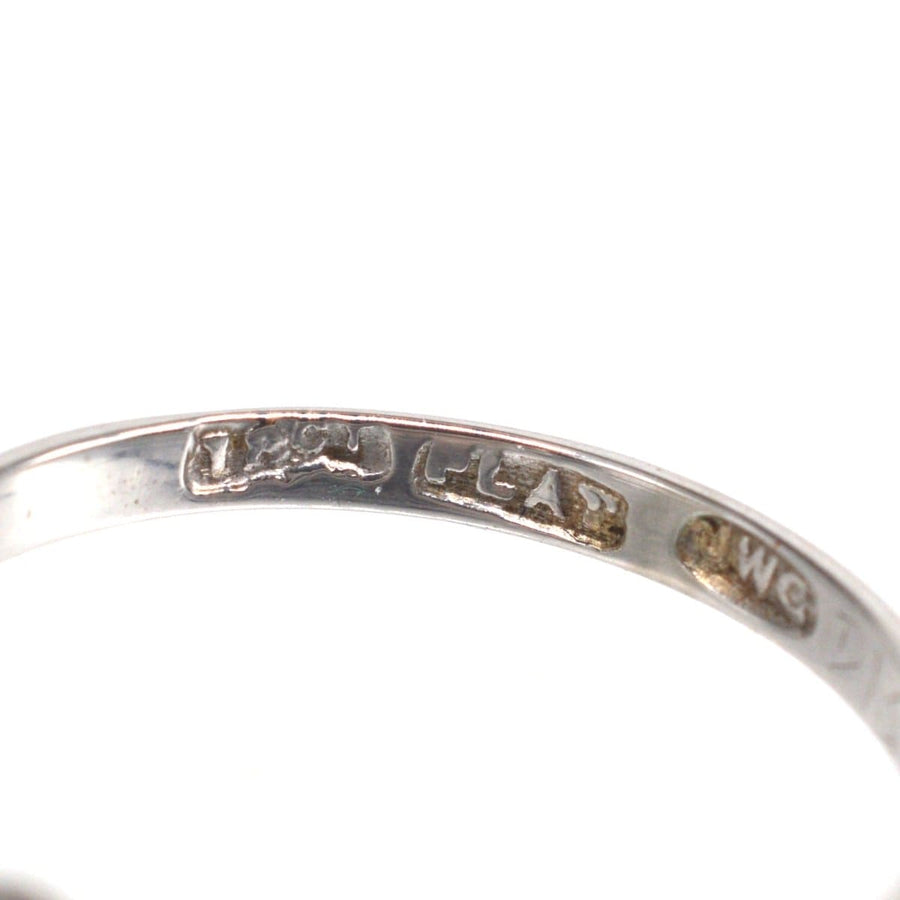 Art Deco 18ct White Gold & Platinum Old Mine Cut Diamond Solitaire Ring | Parkin and Gerrish | Antique & Vintage Jewellery