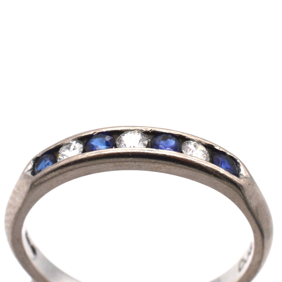 Vintage 18ct White Gold, Sapphire & Diamond Half Eternity Ring | Parkin and Gerrish | Antique & Vintage Jewellery