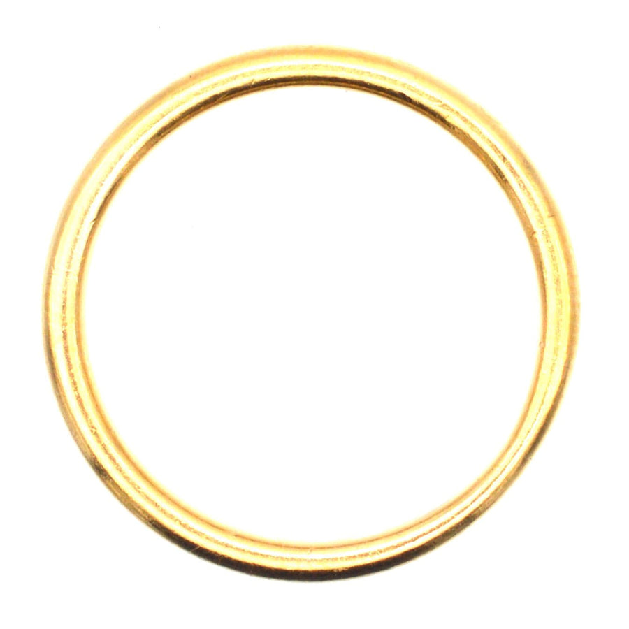 Art Deco 18ct yellow gold traditional court wedding ring, 2.5mm, featuring a rounded profile for comfort.