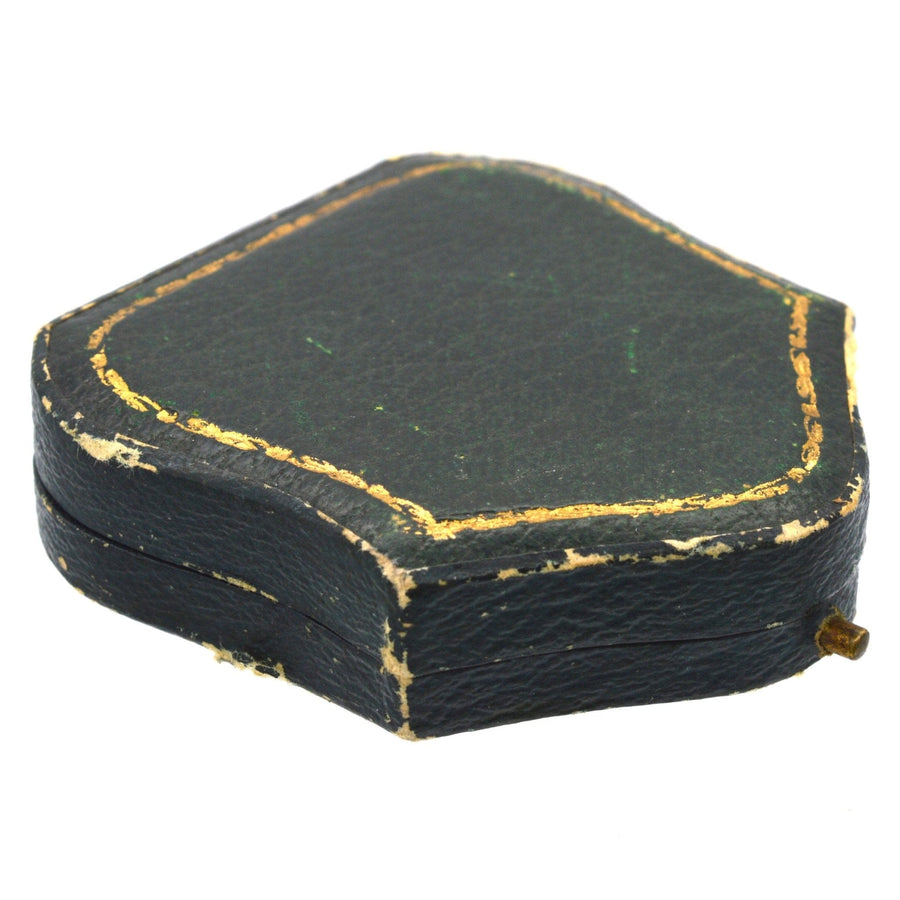 Art Deco style green and gold case for cufflinks or shirt studs, showcasing original craftsmanship and vintage appeal.