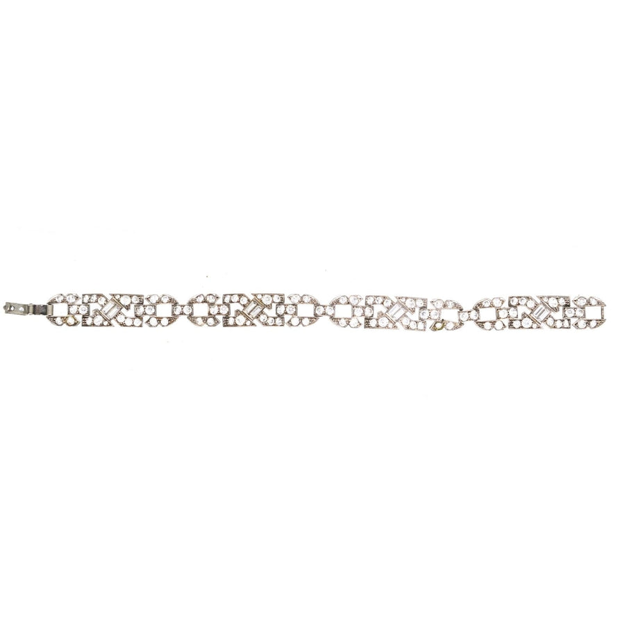 Art Deco Ciro silver paste bracelet showcasing intricate design and fine craftsmanship with sparkling paste stones.