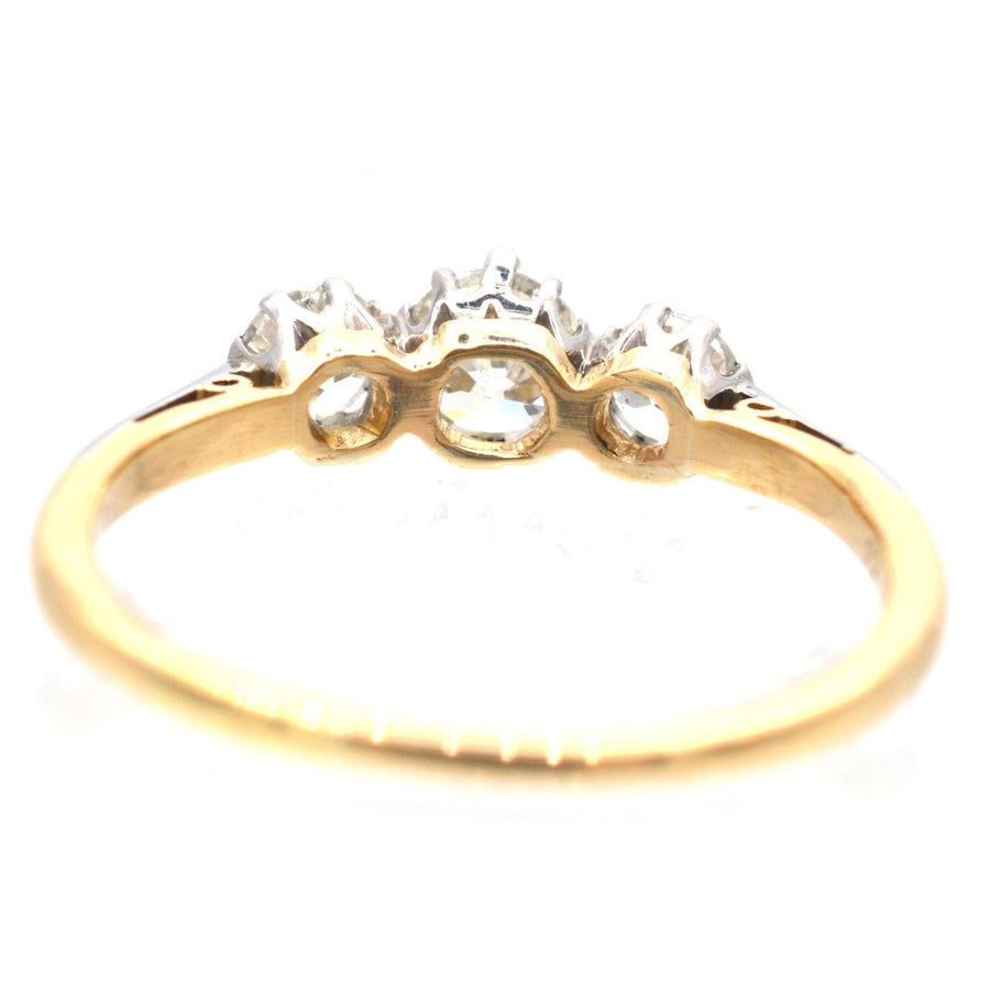 Art Deco Platinum and 18ct Gold Diamond Three Stone Ring | Parkin and Gerrish | Antique & Vintage Jewellery