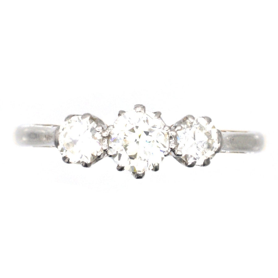 Art Deco Platinum and 18ct Gold Diamond Three Stone Ring | Parkin and Gerrish | Antique & Vintage Jewellery