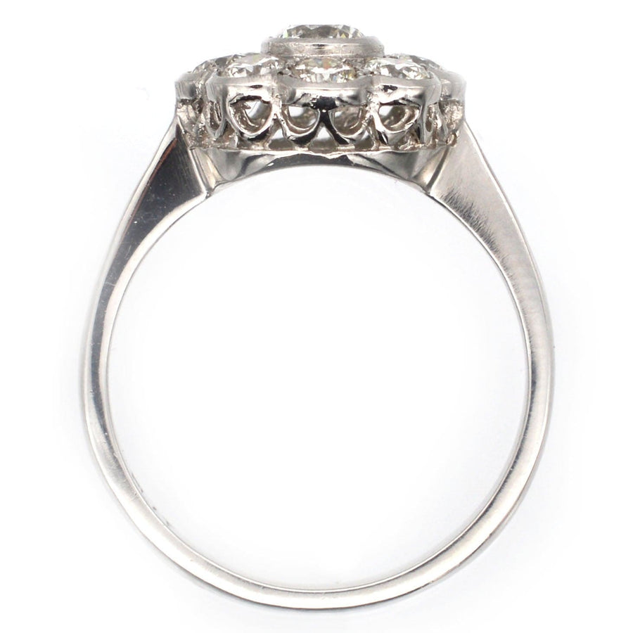 Art Deco Platinum Diamond Cluster Ring | Parkin and Gerrish | Antique & Vintage Jewellery